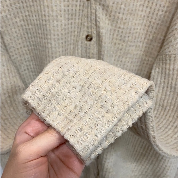 Out From Under Oversized Thermal Button-Front Top - Picture 5 of 6